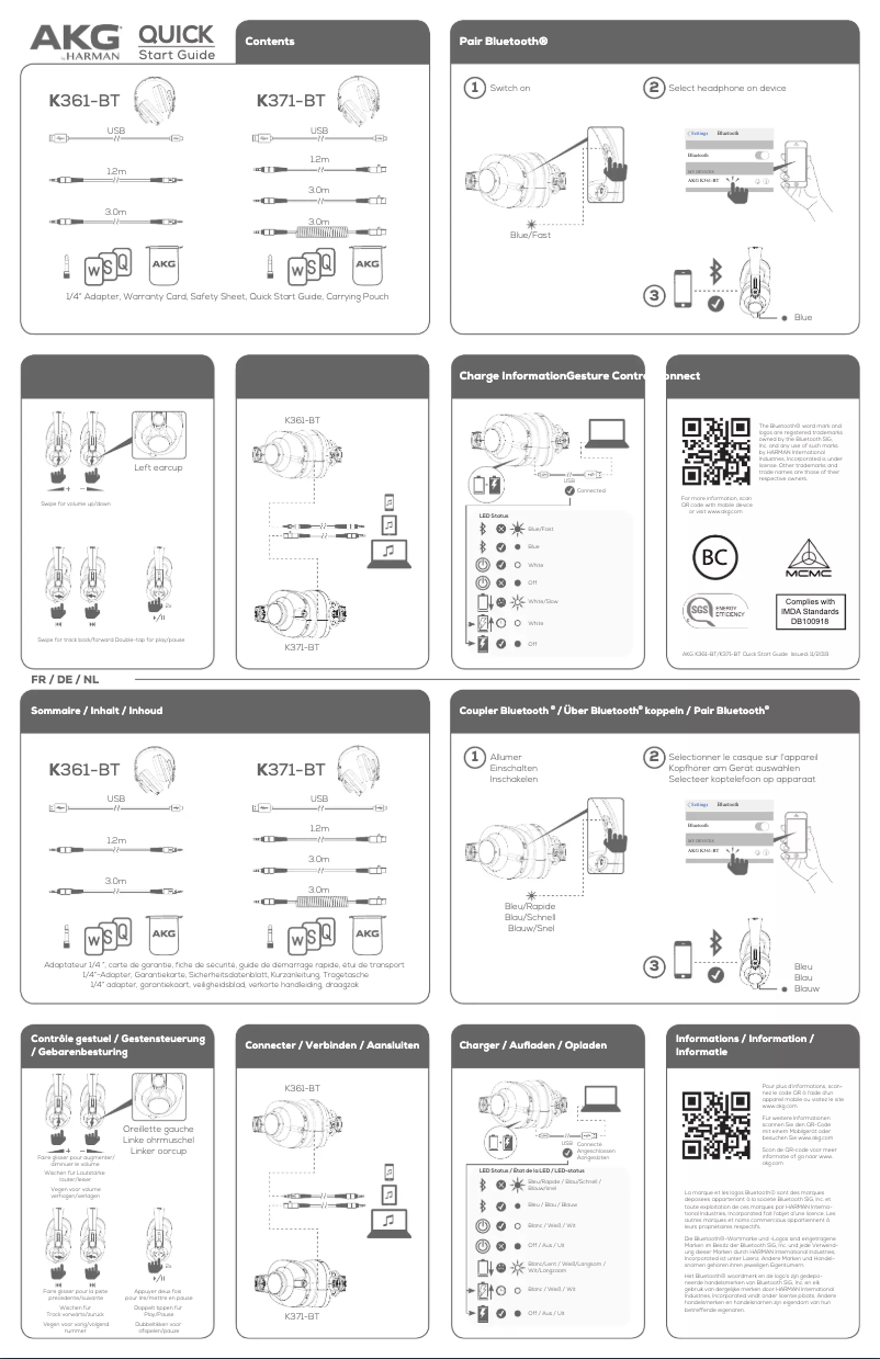 Page 1 of the manual User Manual AKG K361-BT