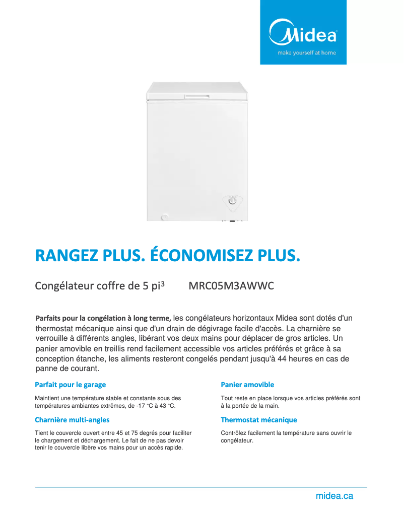First page image of the manual for MRC05M3AWWC