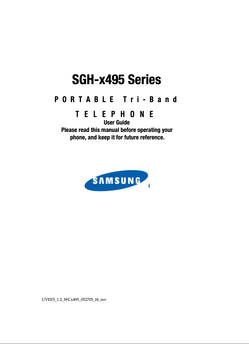 Page 1 of the manual User Manual Sagem SGH-X495