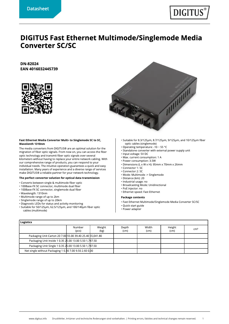 First page image of the manual for DN-82024