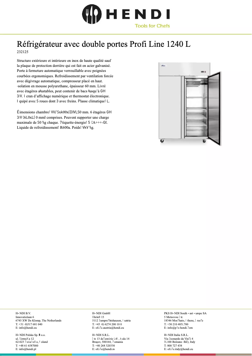 Page 1 of the manual Technical Sheet Arktic 232125