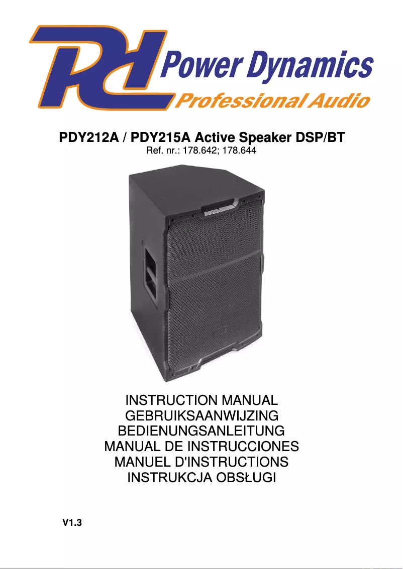 First page image of the manual for PDY212A