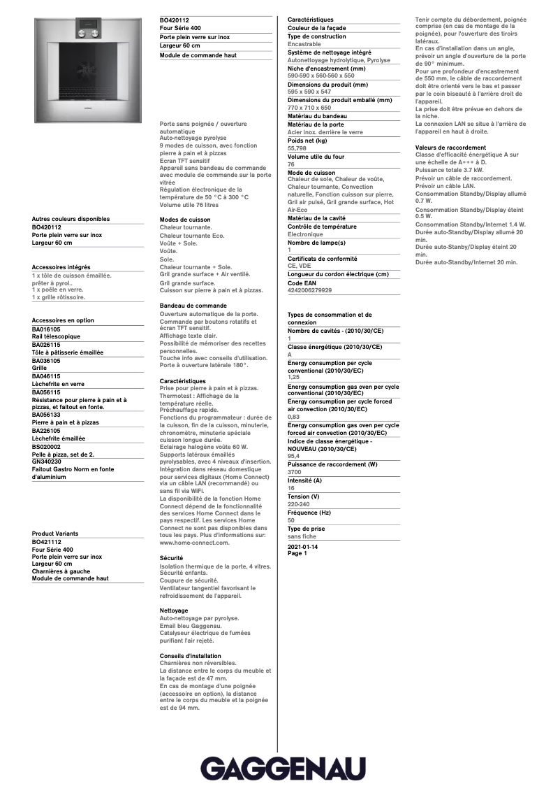 First page image of the manual for BO420112