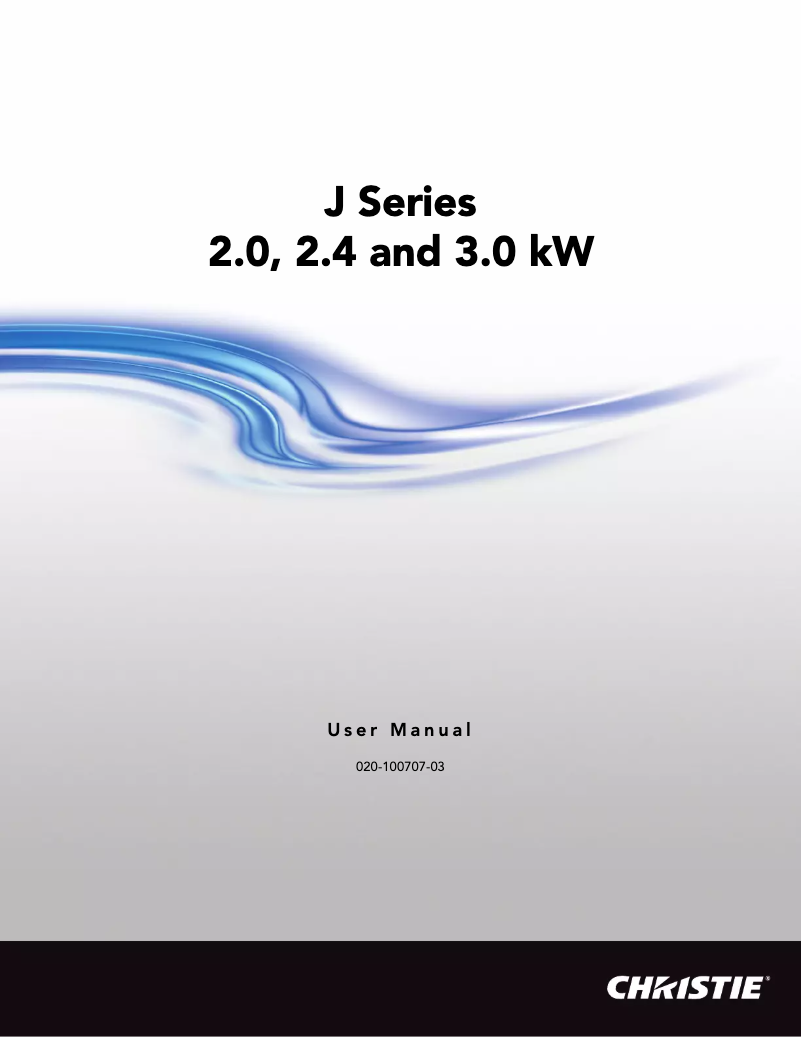 Page 1 of the manual User Manual Christie Roadster HD14K