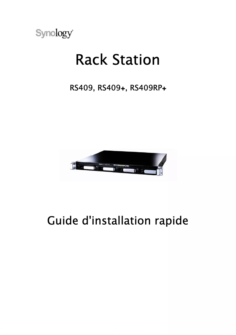 Page 1 of the manual User Manual Synology RackStation RS409+