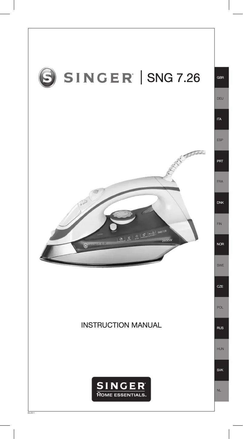 Page 1 of the manual User Manual Singer SNG 7.26