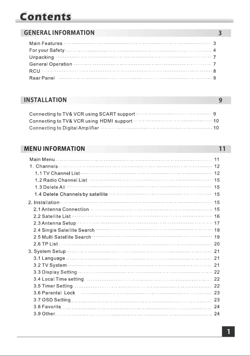 First page image of the manual for SKY 4710 FTA HD