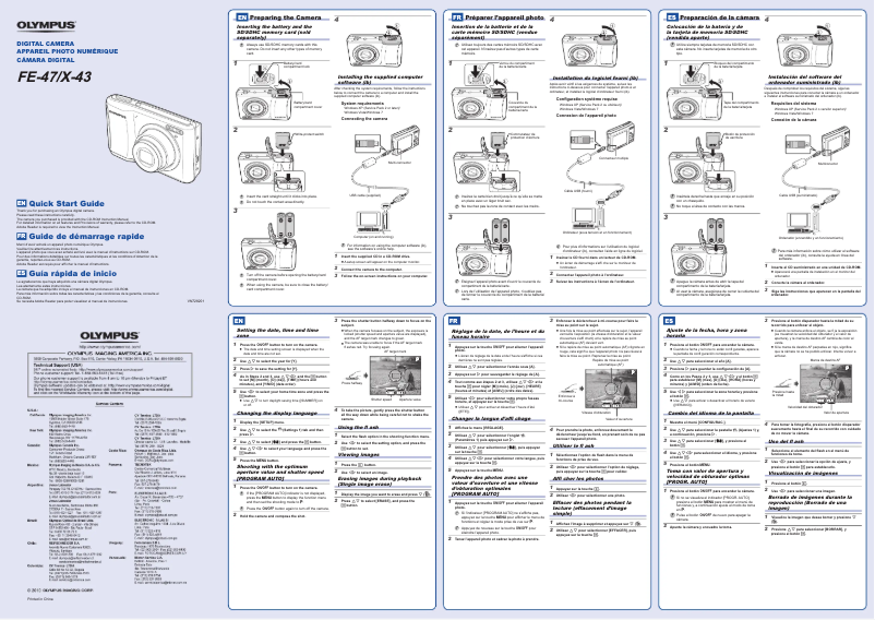 Page 1 of the manual Quick Start Guide Olympus FE-47