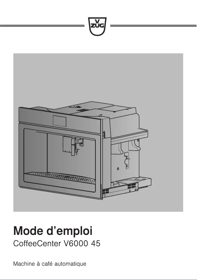 First page image of the manual for CoffeeCenter V6000 45