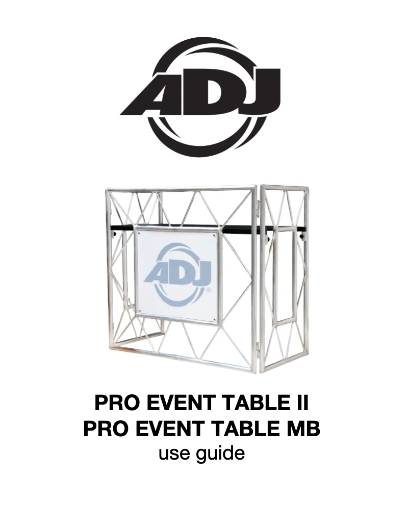 Page 1 of the manual User Manual Adj Pro Event Table MB
