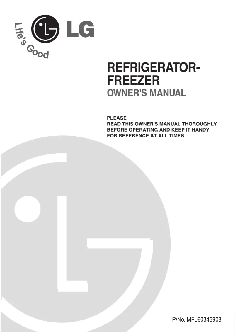 Page 1 of the manual User Manual LG GR-V242RL