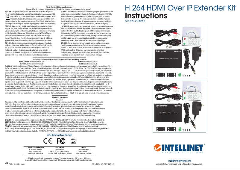 Page 1 of the manual User Manual Intellinet 208253