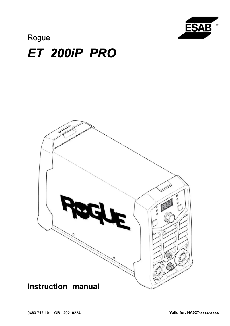 First page image of the manual for Rogue ET 200iP Pro