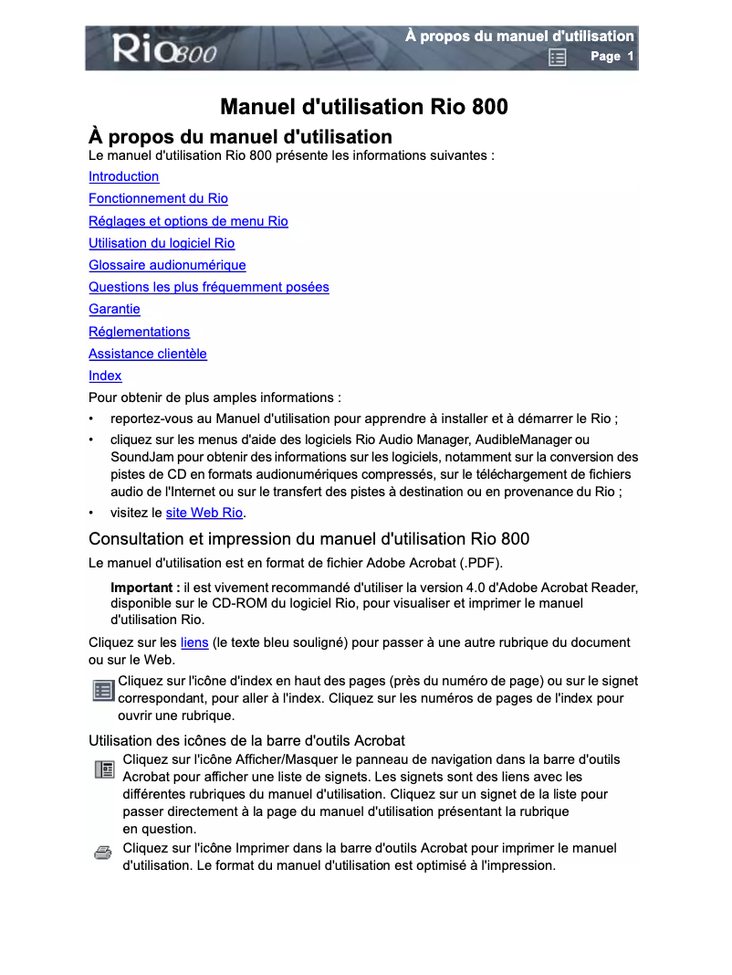 First page image of the manual for 800