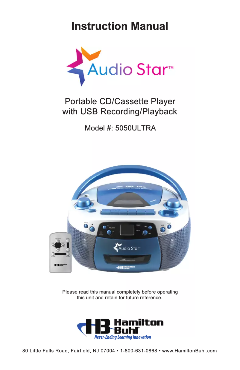 First page image of the manual for Audio Star