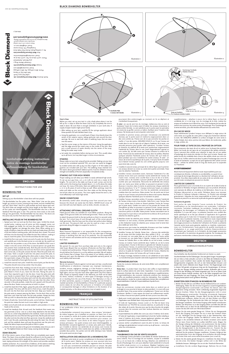 First page image of the manual for Bombshelter