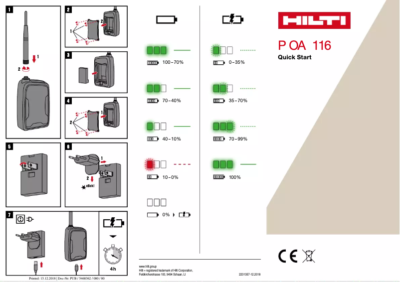 Page 1 of the manual User Manual Hilti POA 116