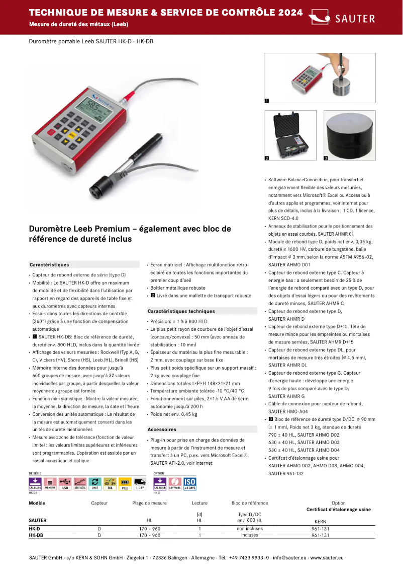 Page 1 of the manual Brochure Kern HK-D