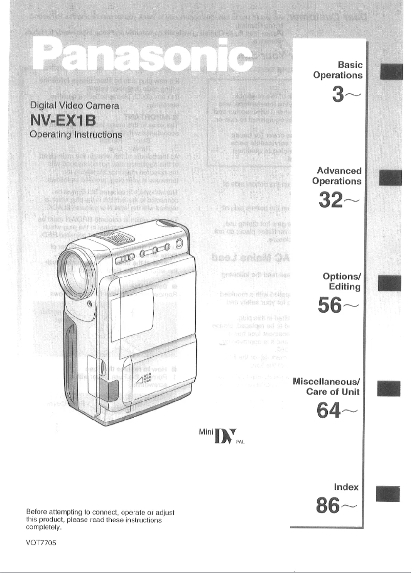Page 1 of the manual User Manual Panasonic NV-EX1B