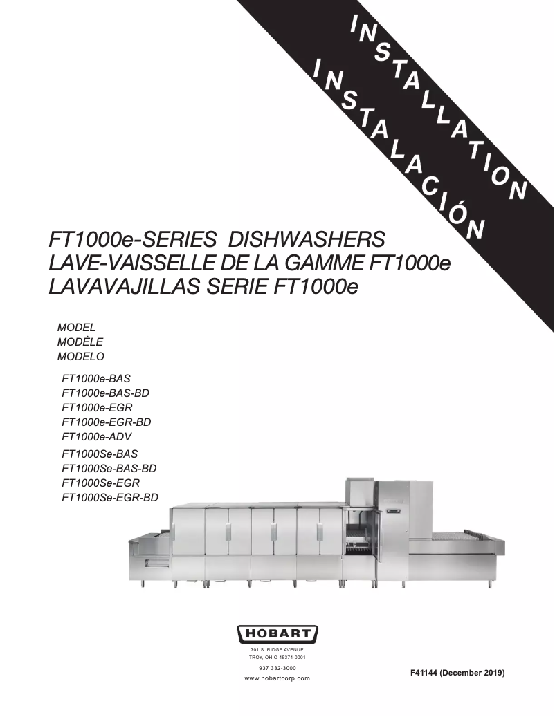 First page image of the manual for FT1000e