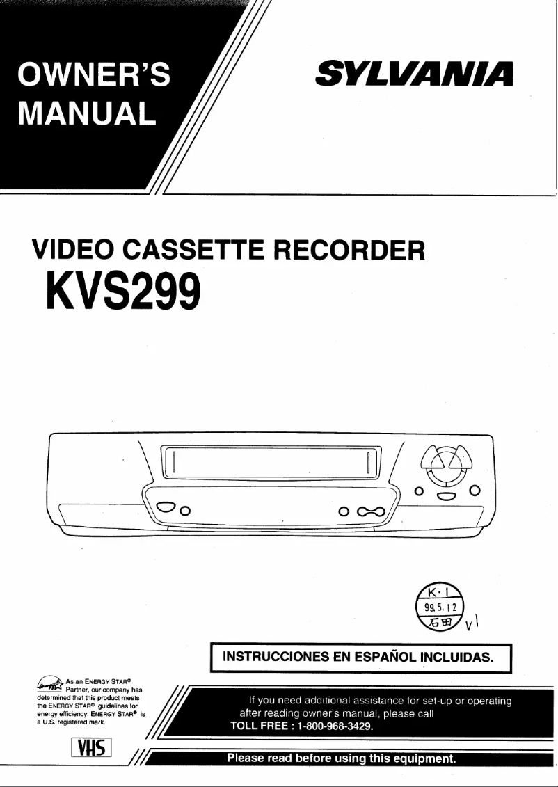 First page image of the manual for KVS299