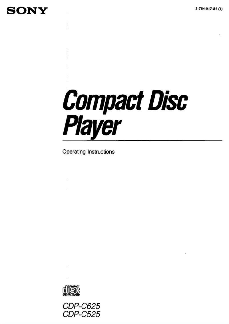First page image of the manual for CDP-C625