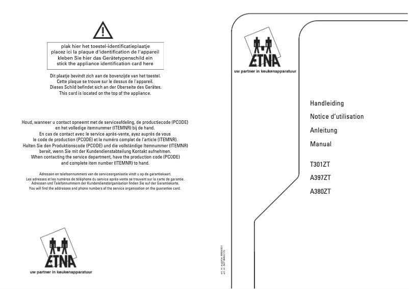 First page image of the manual for A 397 ZT