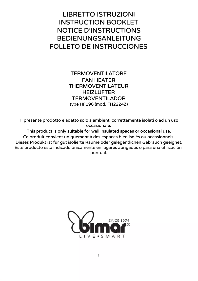 Page 1 of the manual User Manual Bimar HF196