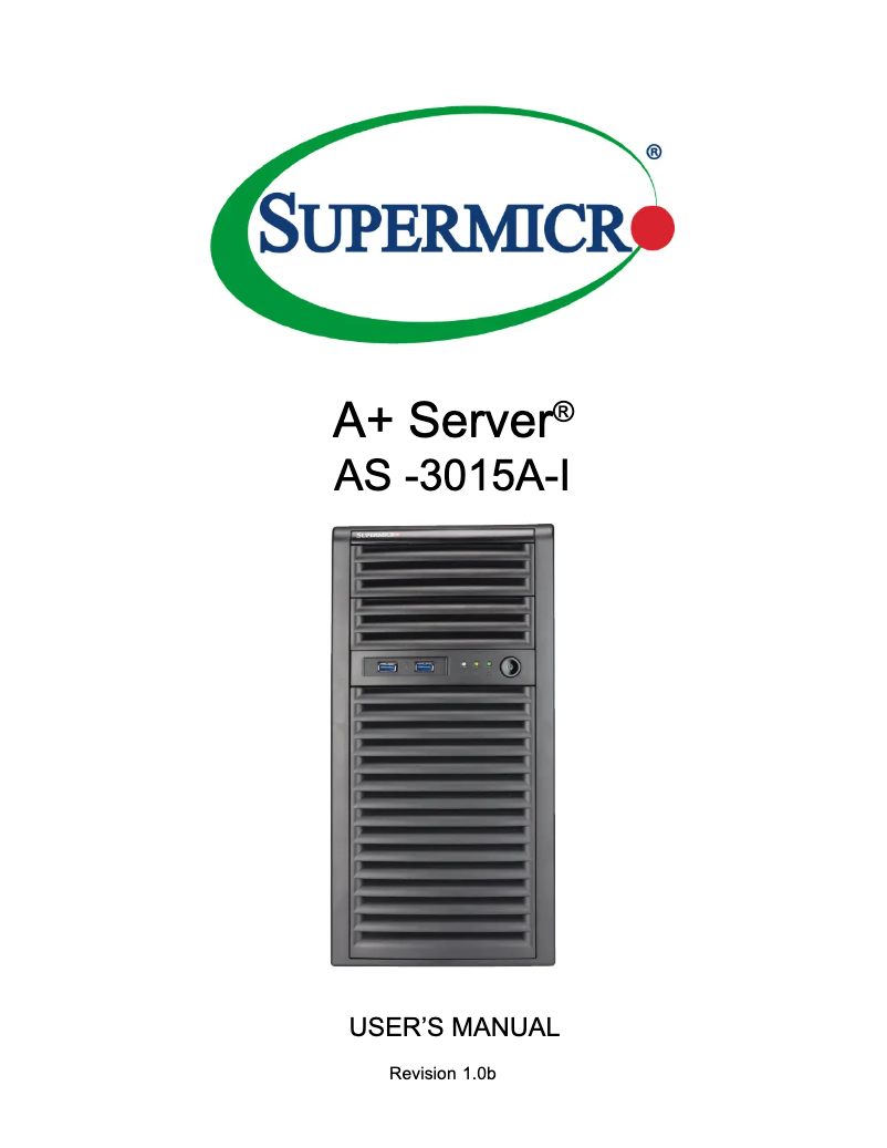 First page image of the manual for SuperServer AS-3015A-I