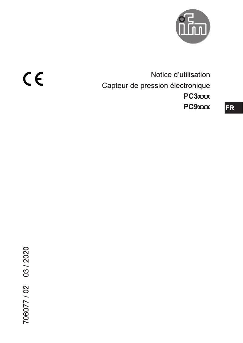 Page 1 of the manual User Manual IFM PC3552