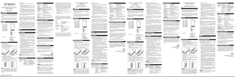 Page 1 of the manual User Manual Oregon Scientific THN132N