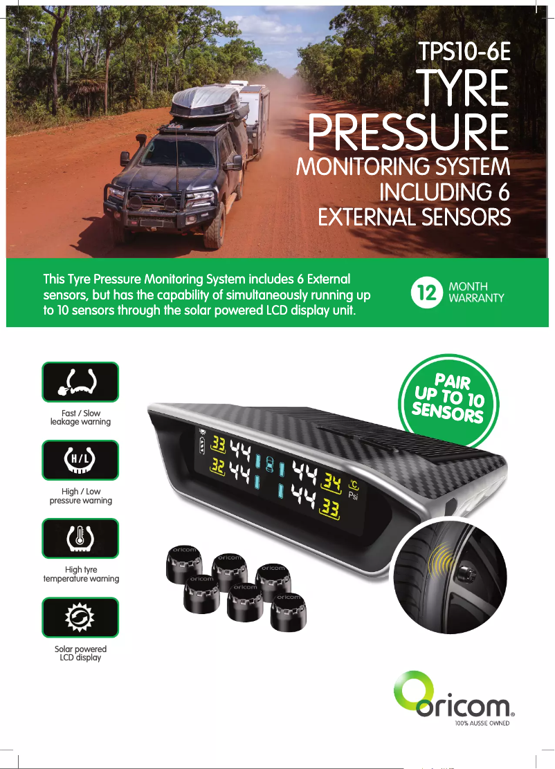 Page 1 de la notice Fiche technique Oricom TPS10-6E