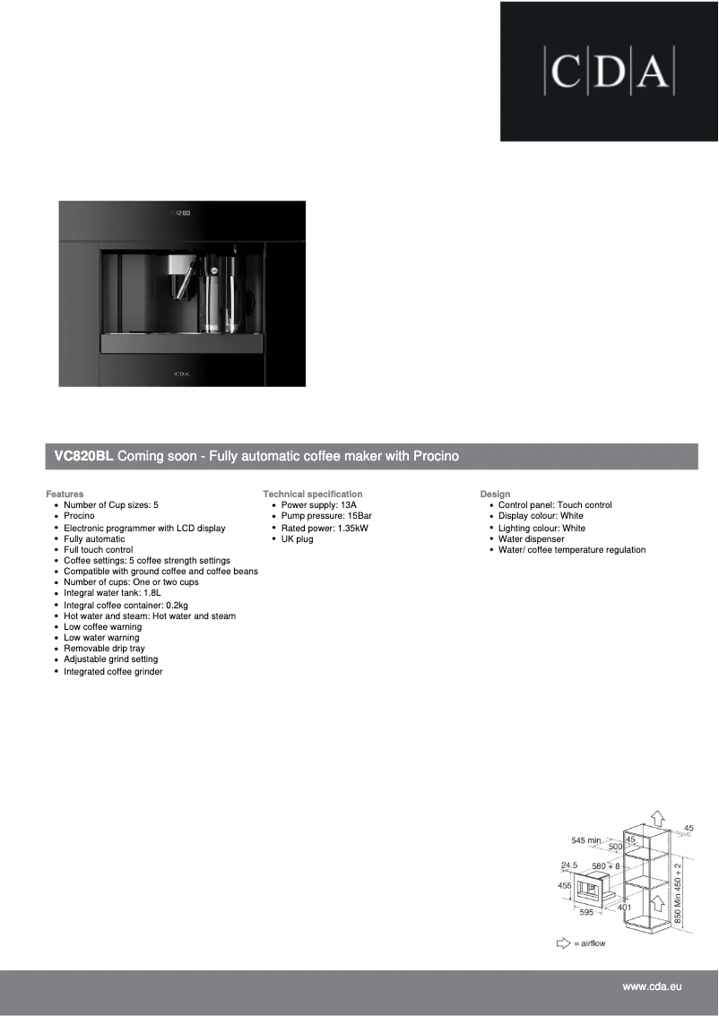 First page image of the manual for VC820BL