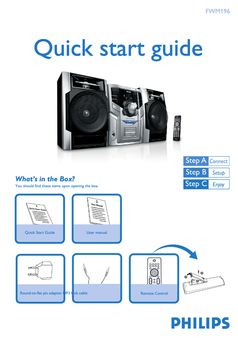 First page image of the manual for FWM196