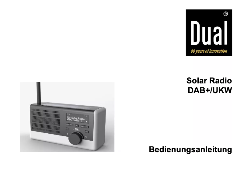 Page 1 of the manual User Manual Dual Solar Radio