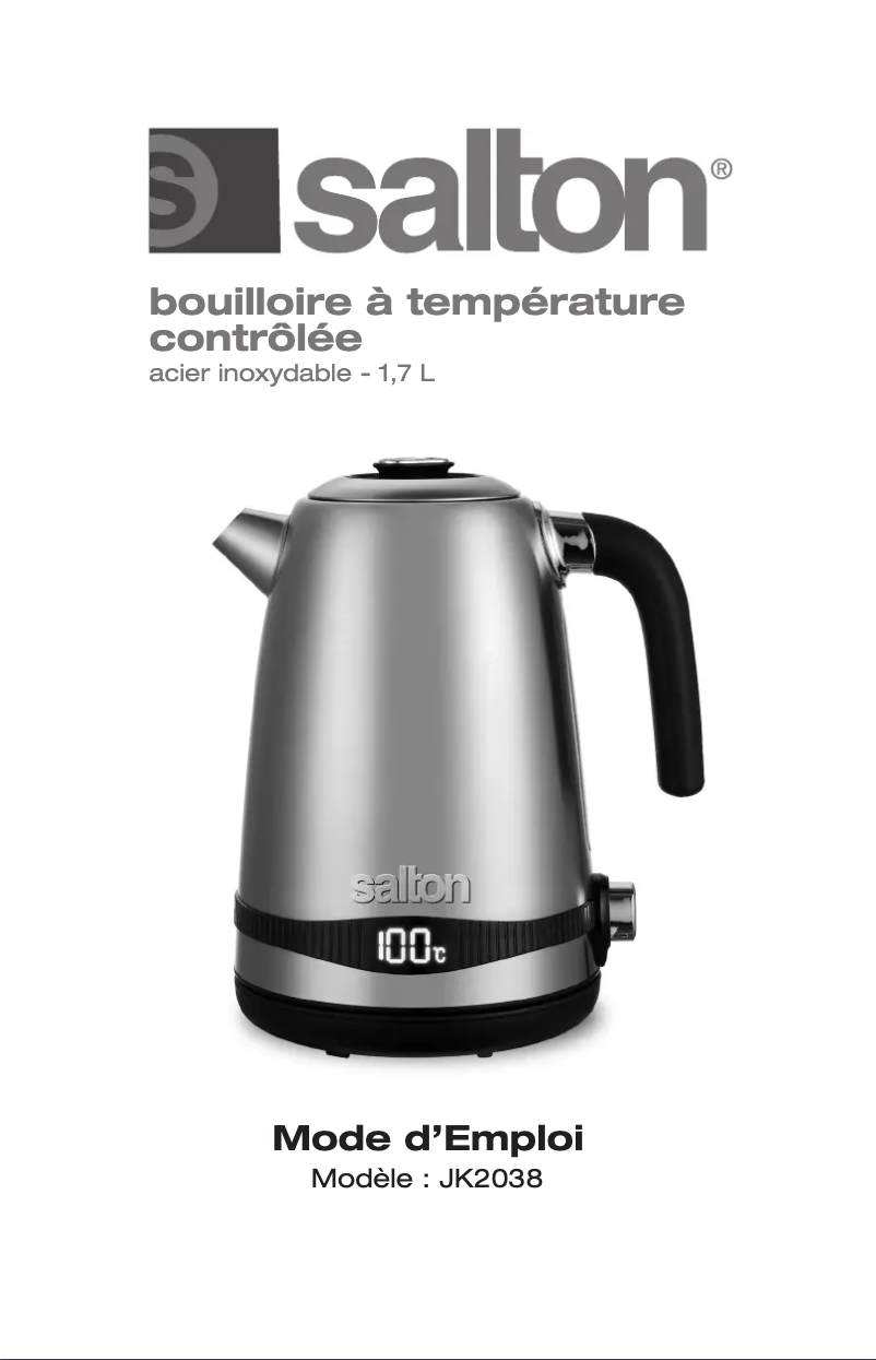 Page 1 of the manual User Manual Salton JK2038