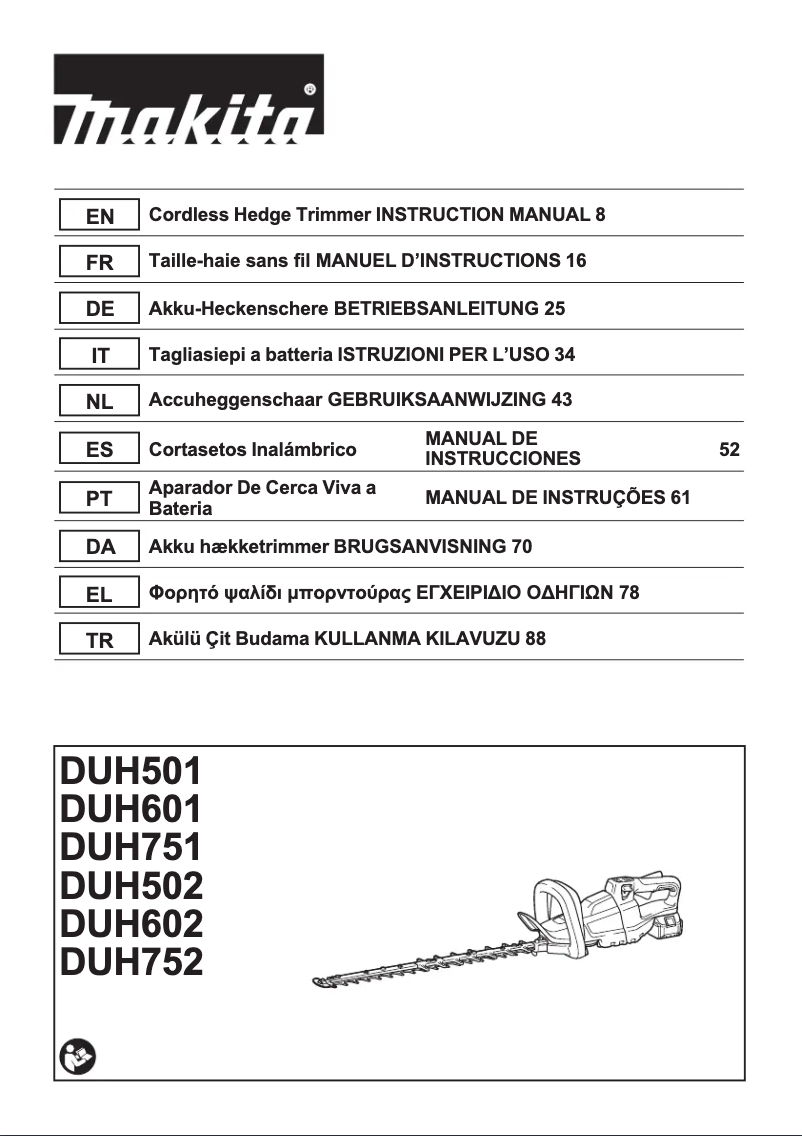 First page image of the manual for DUH502