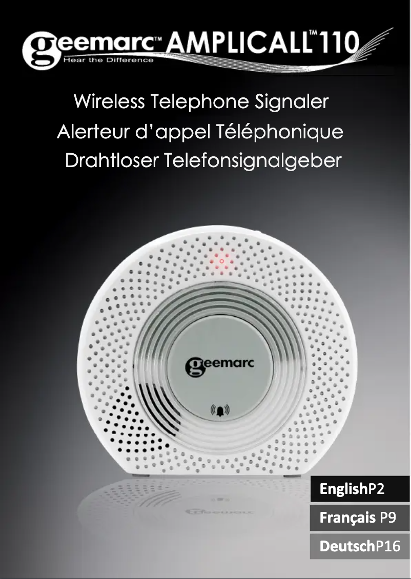 First page image of the manual for AMPLICALL 110