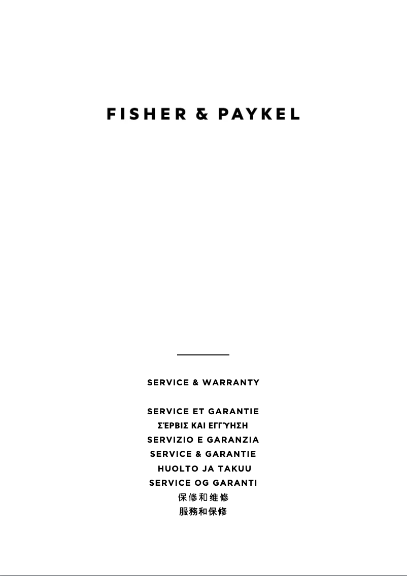 Page 1 of the manual Warranty Information Fisher & Paykel CI365PTX4