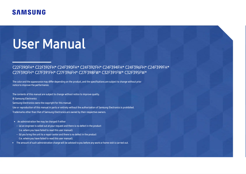 First page image of the manual for C24F394FH