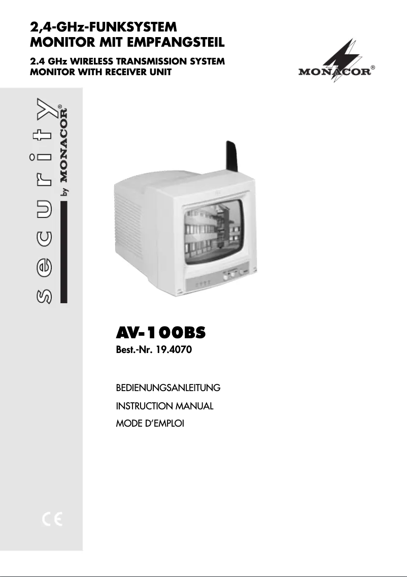 First page image of the manual for AV-100BS