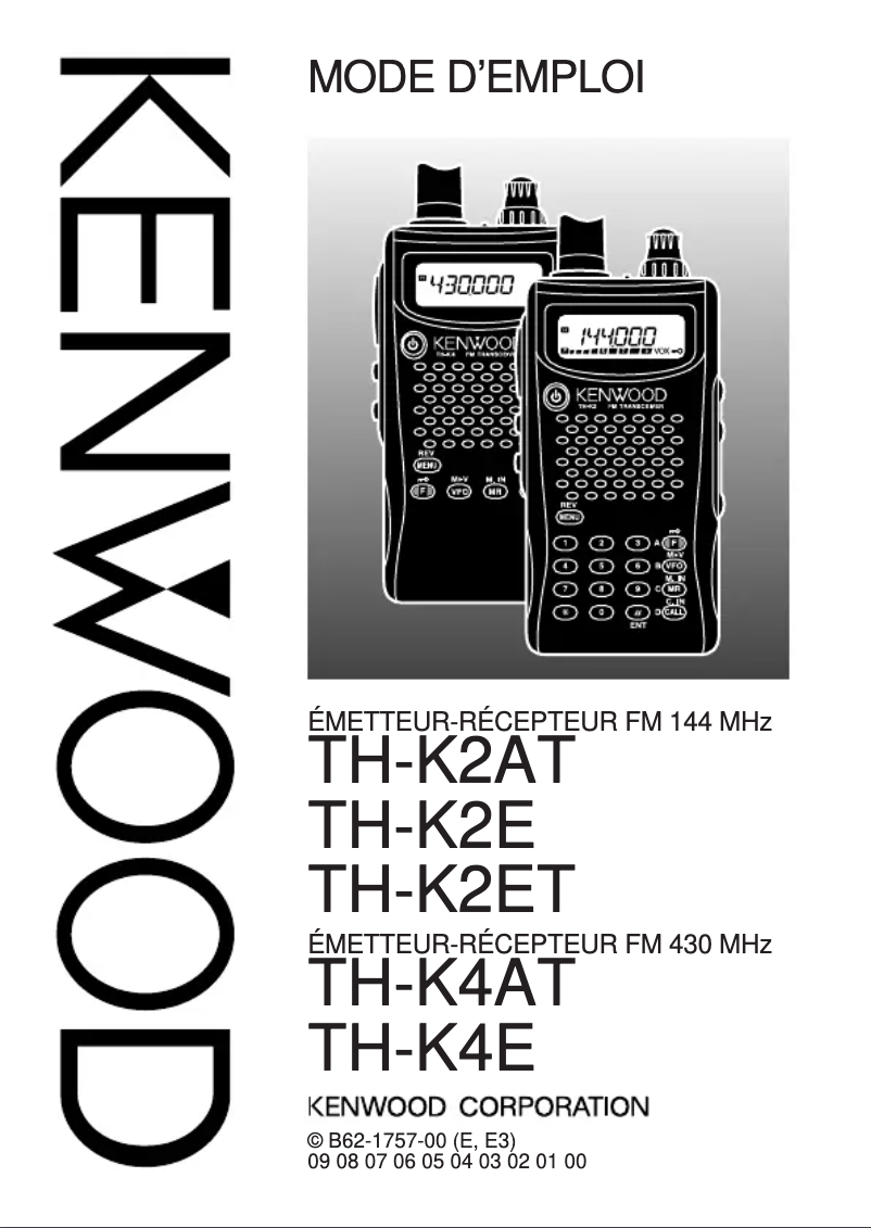 Page 1 of the manual User Manual Kenwood TH-K4E