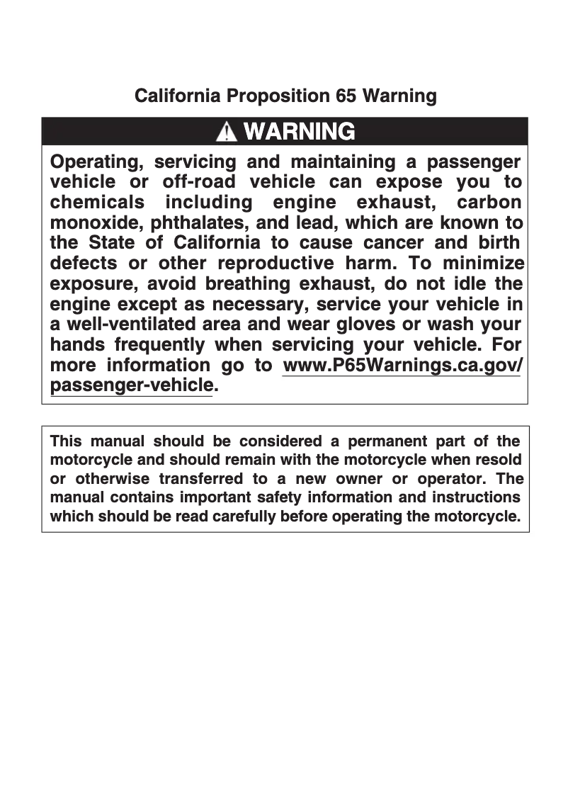 First page image of the manual for GSX250R (2019)