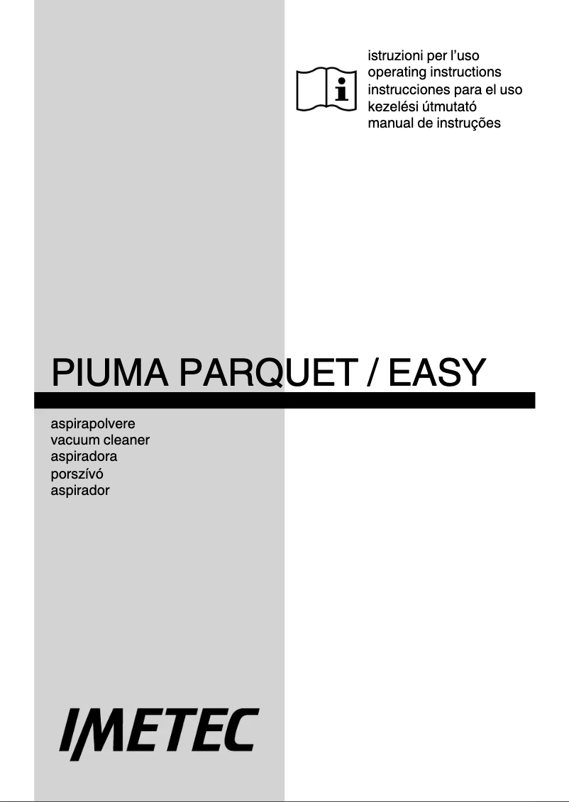 First page image of the manual for Piuma Parquet