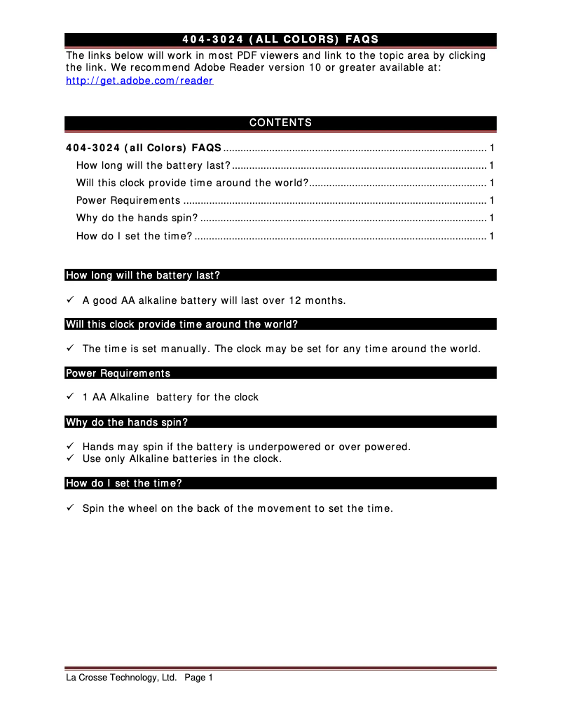 First page image of the manual for 404-3024P