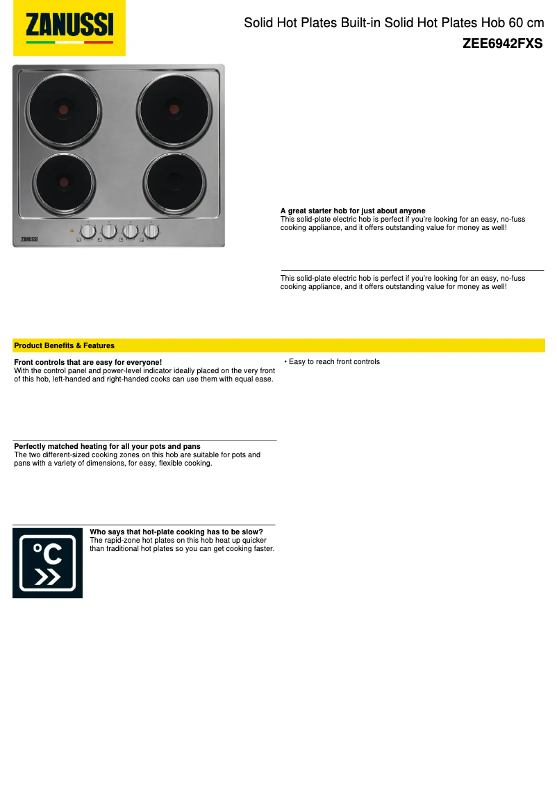 First page image of the manual for ZEE6942FXS
