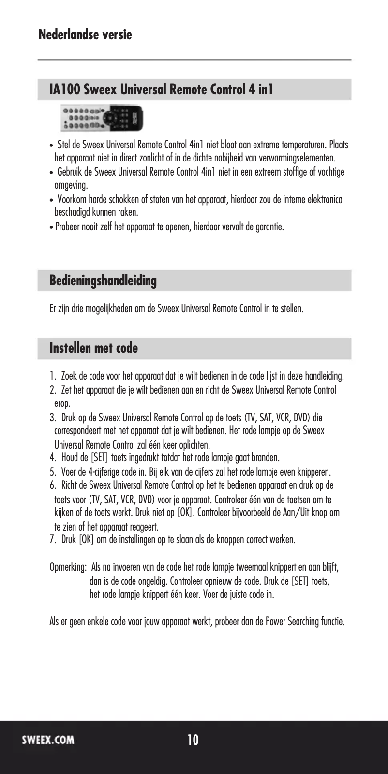 First page image of the manual for IA100