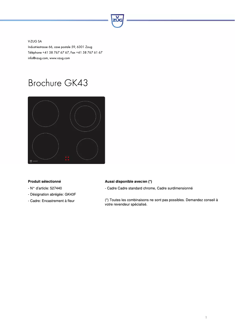 First page image of the manual for GK43F