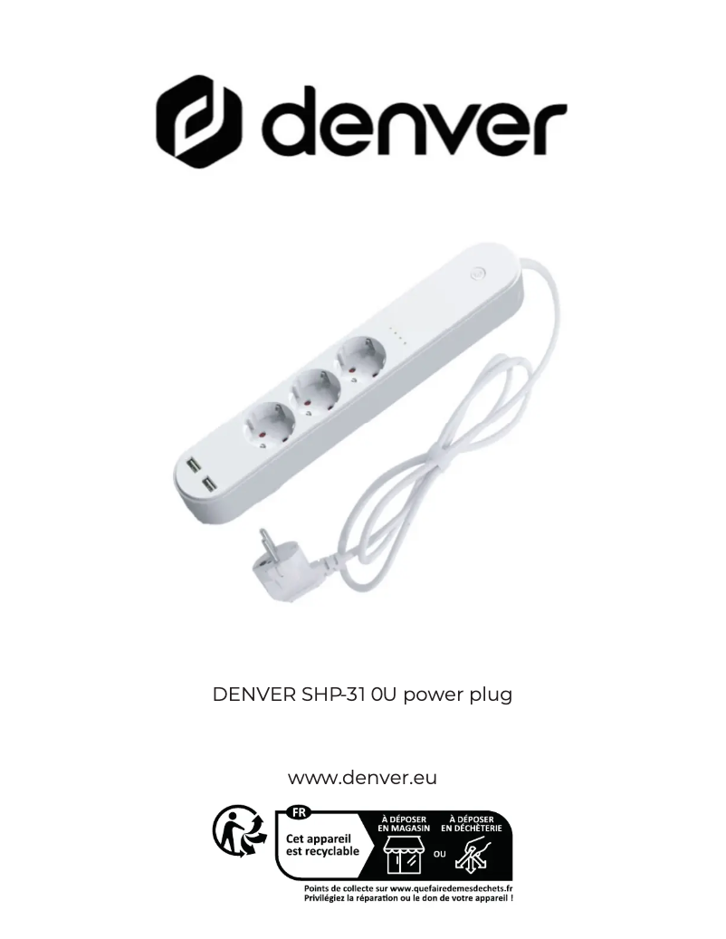 Page 1 of the manual User Manual Denver SHP-310