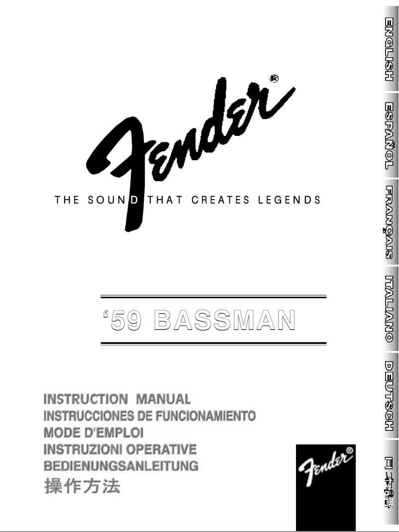 Page 1 of the manual User Manual Fender '59 Bassman Ltd